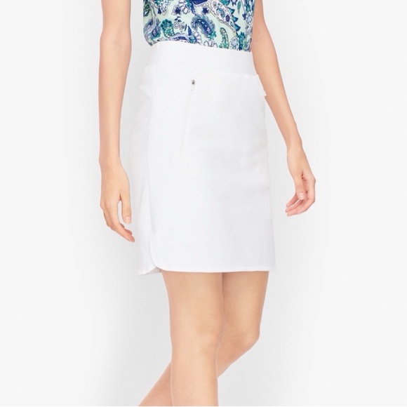 Talbots Pants - Talbots White Athletic Skort with Front Zip Pockets women’s LP summer NWT comfy